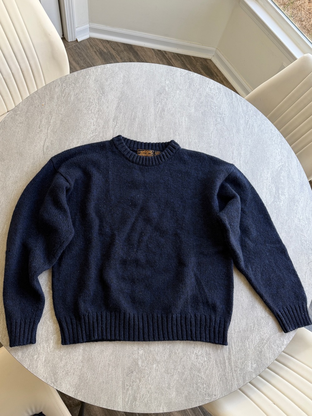 Vintage 90s Eddie Bauer men’s large blank Shetland wool knit crew neck sweater